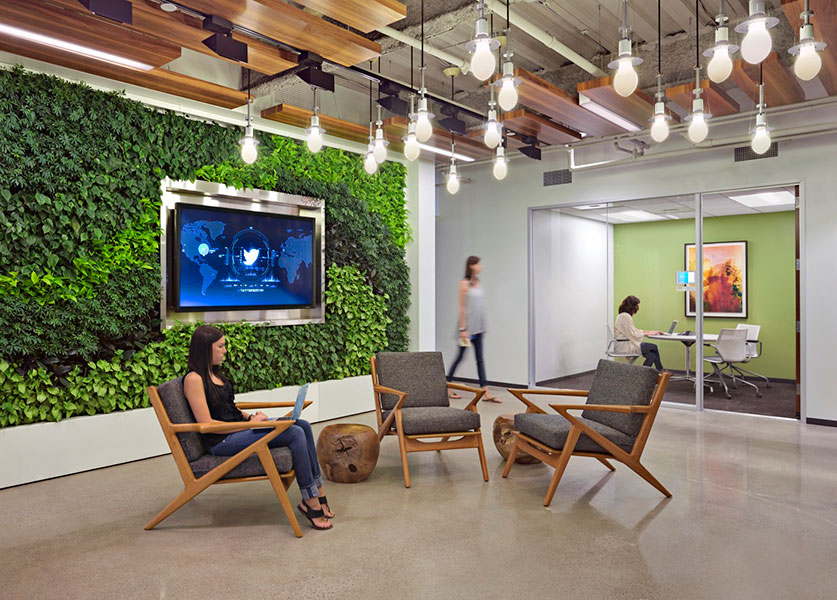 Twitter's Cambridge offices, completed in 2014 by IA Interior Architects. Photo by Robert Benson.
