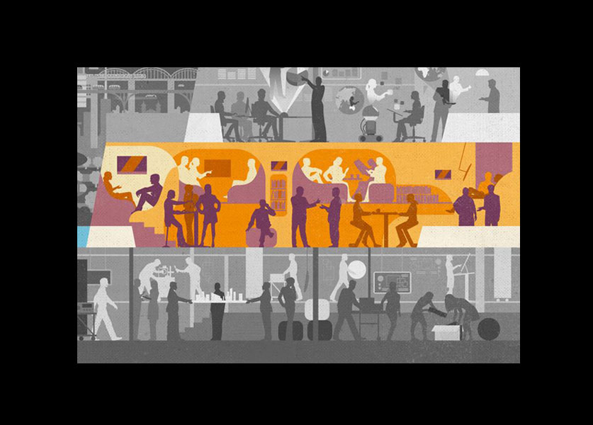 The nature of pop-up in the workplace. Image via PFSK.