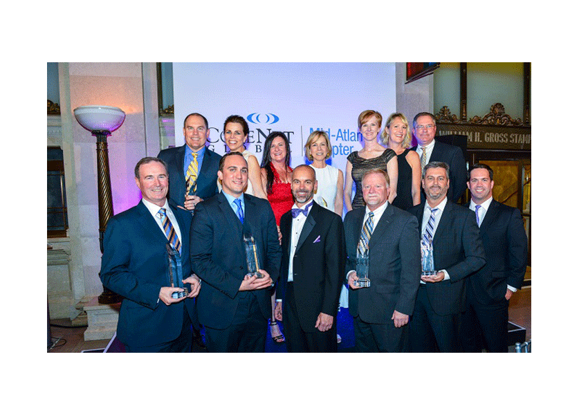 The winners of CoreNet Global's Mid-Atlantic Chapter 2015 Awards of Excellence: IA's Bourke is pictured bottom left. Photo via CoreNet Global.