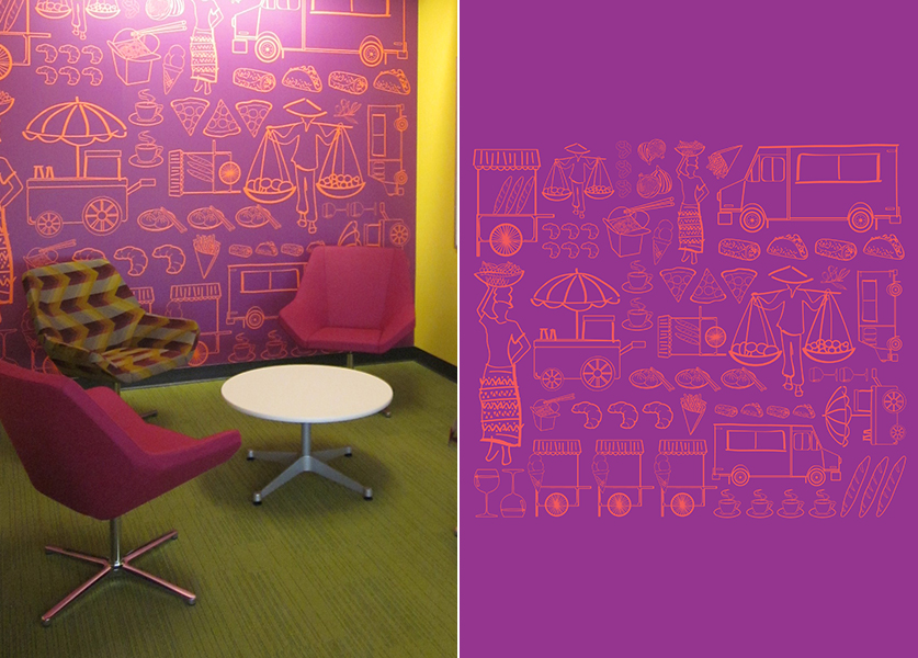 Expedia's food-themed huddle room. Image © IA Interior Architects.