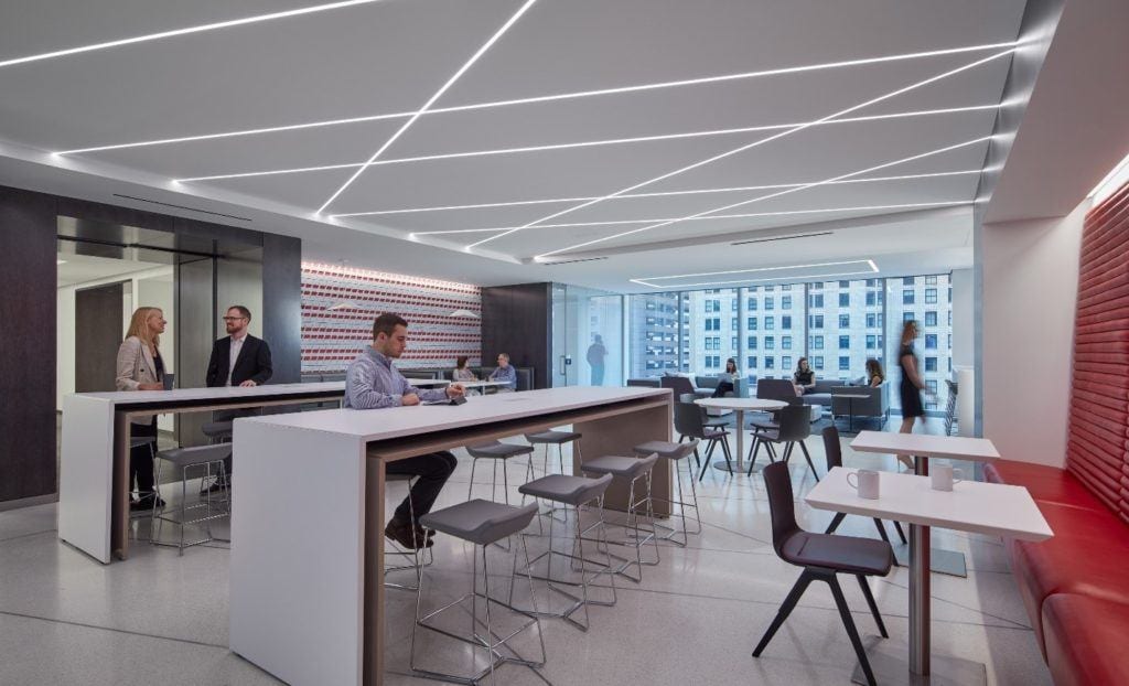 Cafe space at the CNA Headquarters in Chicago.