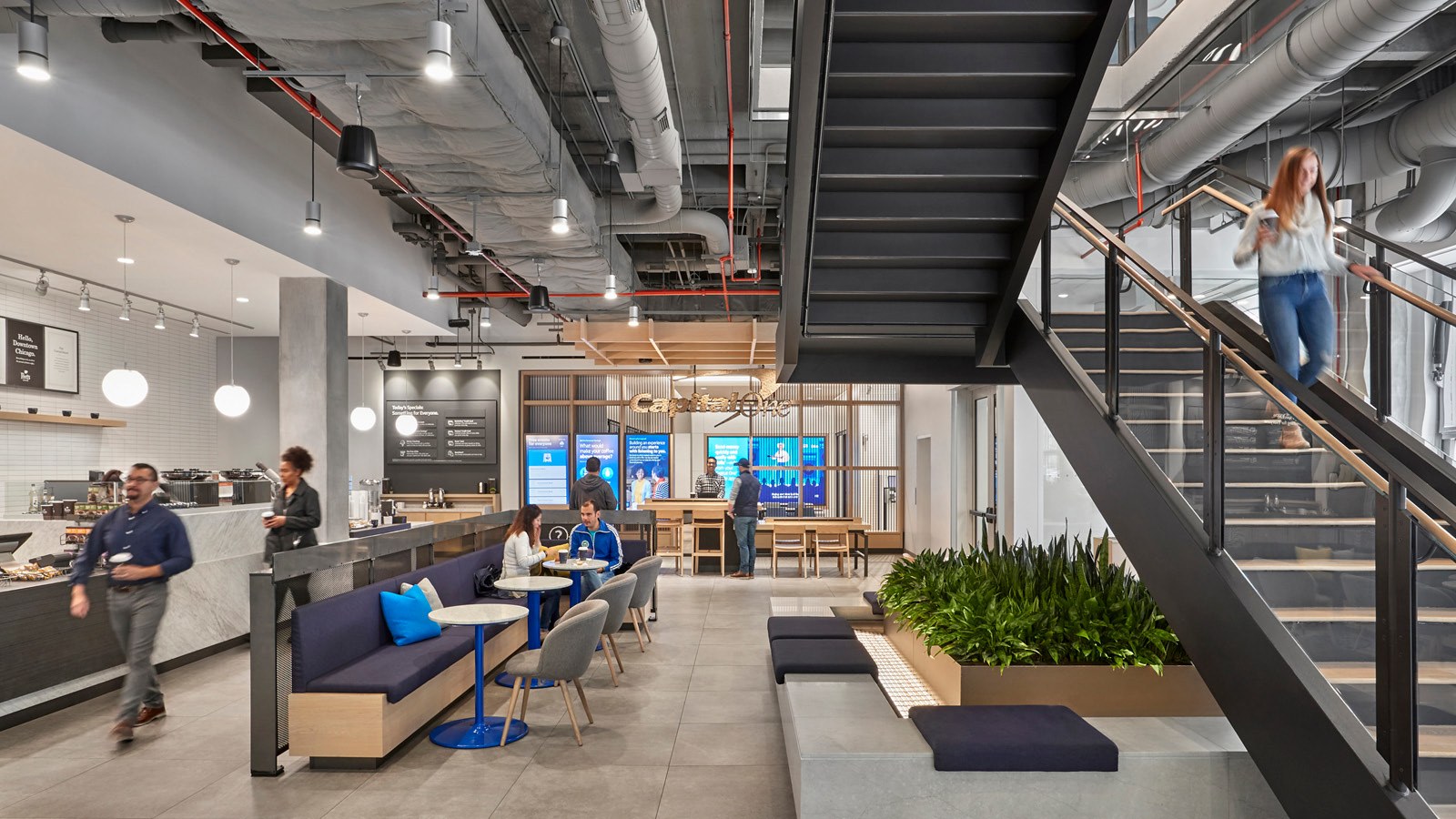 Capital One Café Stairs and Cafe