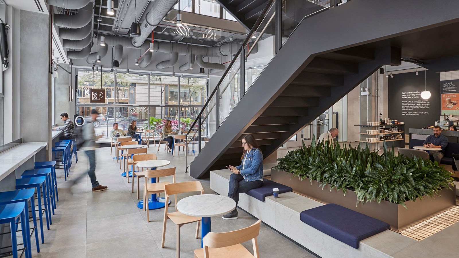 The Main Stair at Capital One Café at 100 State Street