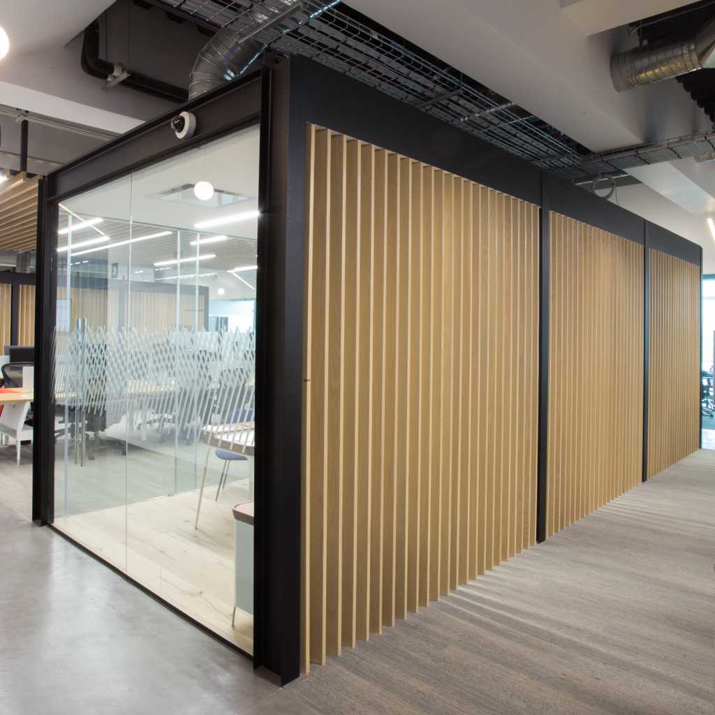 Confidential Client, Mexico City Slatted, enclosed meeting space