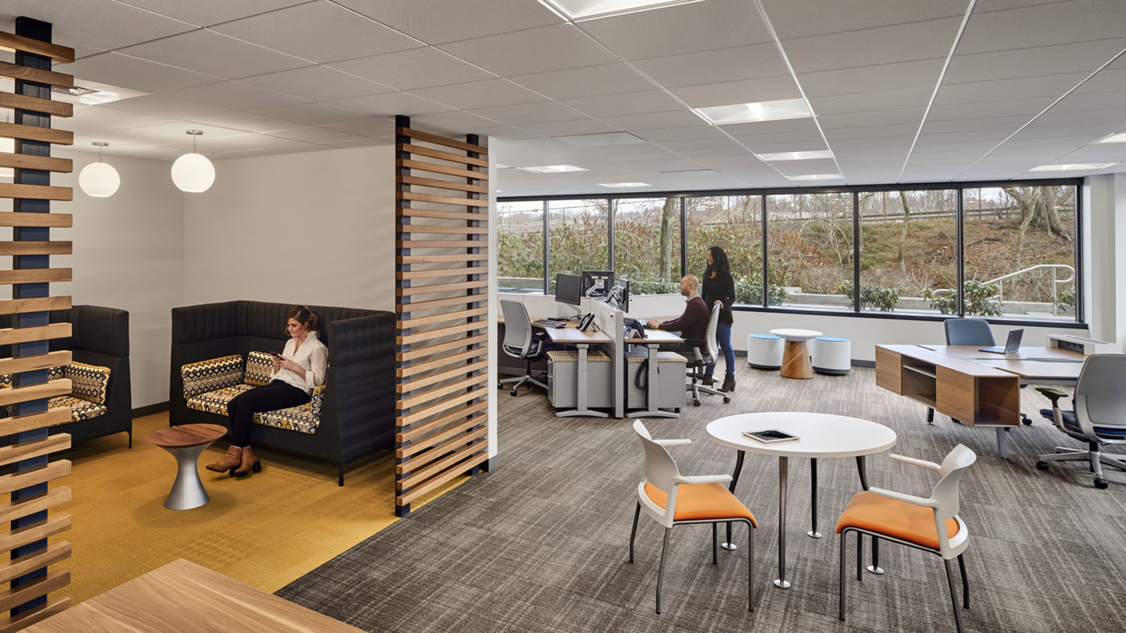 Sun Life Financial huddle area with slatted walls
