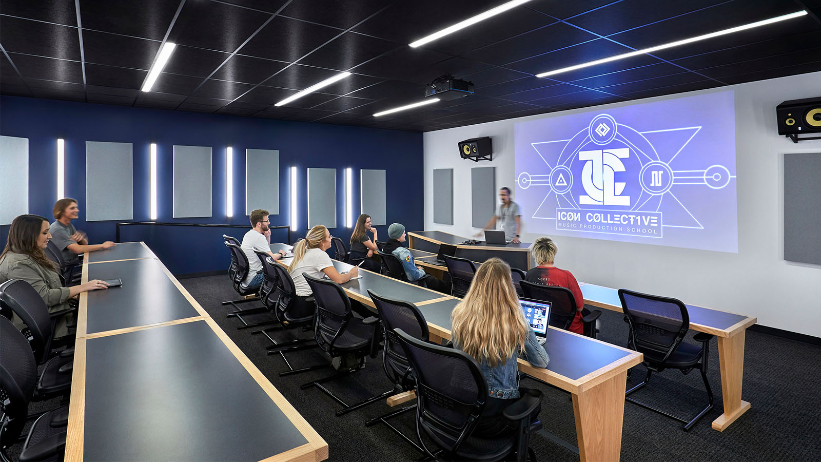 Lecture hall designed by IA Interior Architects