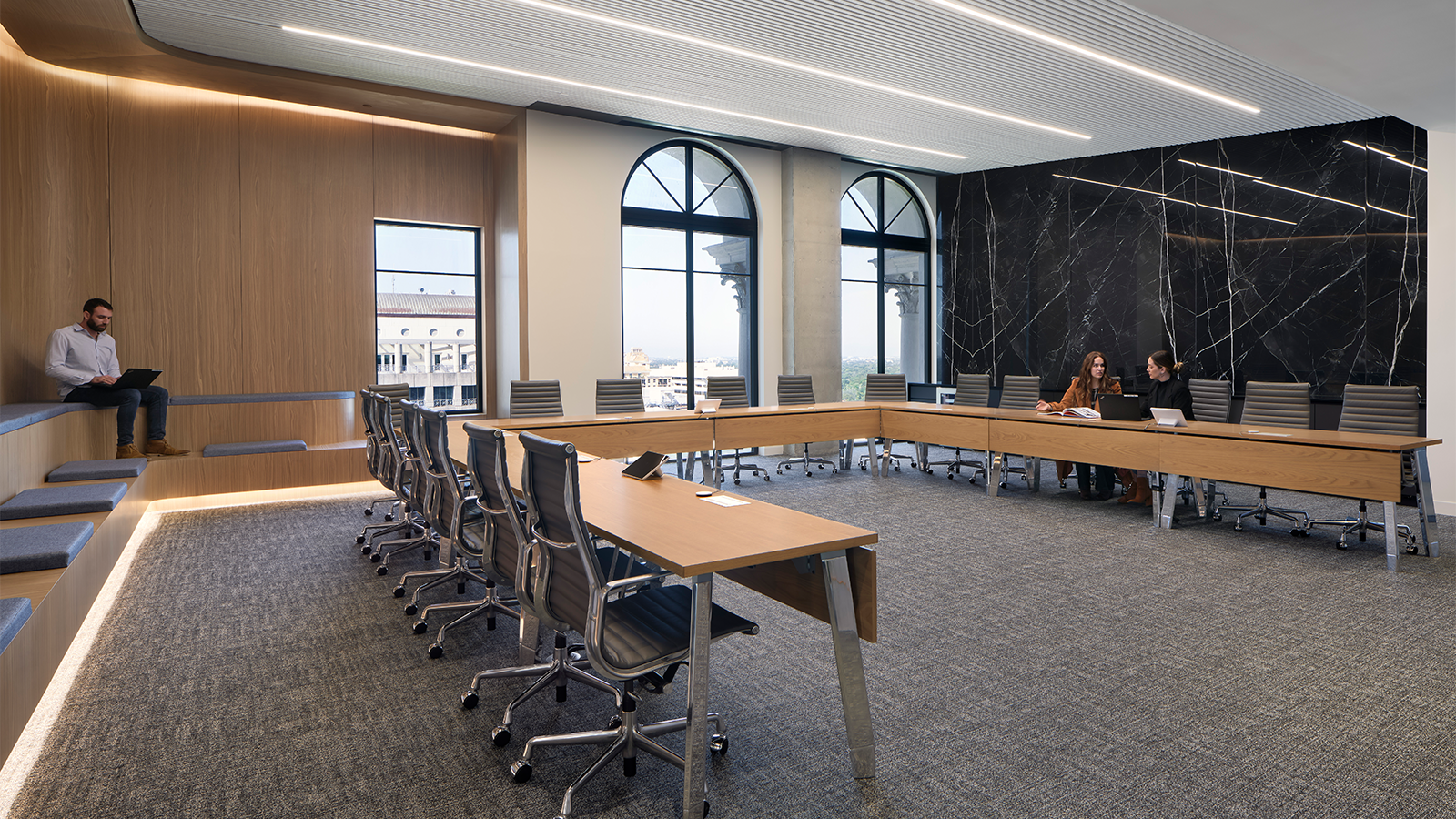 A flexible office training and meeting space in ACI Worldwide's Miami headquarters