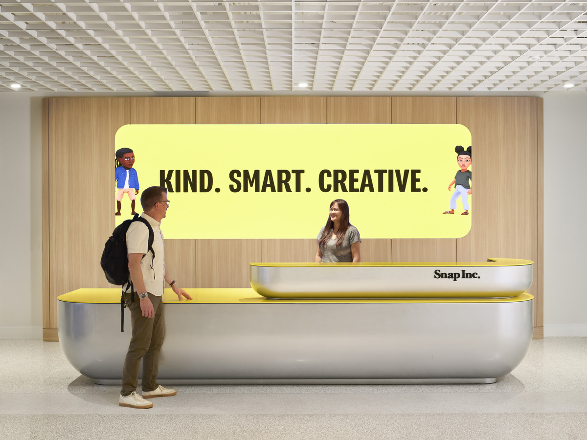 Reception area establishing the campus arrival experience